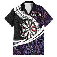 Personalized NZ Darts Family Matching Tank Maxi Dress and Hawaiian Shirt Paua Shell Maori Koru Whakairo - Purple - Polynesian Pride