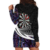 Personalized NZ Darts Hoodie Dress Paua Shell Maori Koru Whakairo - Purple - Polynesian Pride