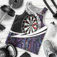 Personalized NZ Darts Men Tank Top Paua Shell Maori Koru Whakairo - Purple LT7 - Polynesian Pride