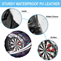 Personalized NZ Darts Spare Tire Cover Paua Shell Maori Koru Whakairo - Purple - Polynesian Pride