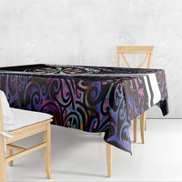 Personalized NZ Darts Tablecloth Paua Shell Maori Koru Whakairo - Purple LT7 - Polynesian Pride
