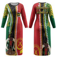 Ni-Vanuatu Indipendens Dei Celebretem Family Matching Long Sleeve Bodycon Dress and Hawaiian Shirt Yumi Yumi Yumi LT7 Mom's Dress Multicolor - Polynesian Pride