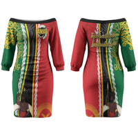 Ni-Vanuatu Indipendens Dei Celebretem Family Matching Off The Shoulder Long Sleeve Dress and Hawaiian Shirt Yumi Yumi Yumi LT7 Mom's Dress Multicolor - Polynesian Pride