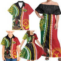 Ni-Vanuatu Indipendens Dei Celebretem Family Matching Off Shoulder Maxi Dress and Hawaiian Shirt Yumi Yumi Yumi LT7 - Polynesian Pride