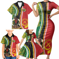 Ni-Vanuatu Indipendens Dei Celebretem Family Matching Short Sleeve Bodycon Dress and Hawaiian Shirt Yumi Yumi Yumi LT7 - Polynesian Pride