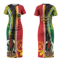 Ni-Vanuatu Indipendens Dei Celebretem Family Matching Short Sleeve Bodycon Dress and Hawaiian Shirt Yumi Yumi Yumi LT7 Mom's Dress Multicolor - Polynesian Pride