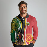 Ni-Vanuatu Indipendens Dei Celebretem Long Sleeve Polo Shirt Yumi Yumi Yumi LT7 - Polynesian Pride