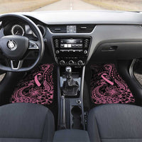 Polynesian Pink Power Car Mats Breast Cancer Ribbon Turtle and Flowers LT7 Set 2pcs - Front Pink - Polynesian Pride