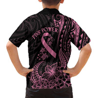 Polynesian Pink Power Family Matching Tank Maxi Dress and Hawaiian Shirt Breast Cancer Ribbon Turtle and Flowers