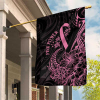 Polynesian Pink Power Garden Flag Breast Cancer Ribbon Turtle and Flowers LT7 House Flag Pink - Polynesian Pride