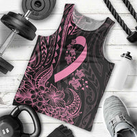 Polynesian Pink Power Men Tank Top Breast Cancer Ribbon Turtle and Flowers LT7 - Polynesian Pride