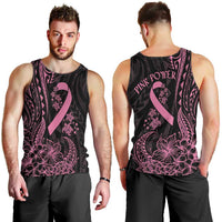 Polynesian Pink Power Men Tank Top Breast Cancer Ribbon Turtle and Flowers LT7 - Polynesian Pride