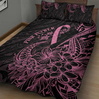 Polynesian Pink Power Quilt Bed Set Breast Cancer Ribbon Turtle and Flowers LT7 - Polynesian Pride