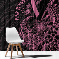 Polynesian Pink Power Window Curtain Breast Cancer Ribbon Turtle and Flowers LT7 - Polynesian Pride