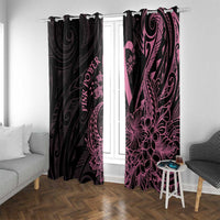 Polynesian Pink Power Window Curtain Breast Cancer Ribbon Turtle and Flowers LT7 With Grommets Pink - Polynesian Pride