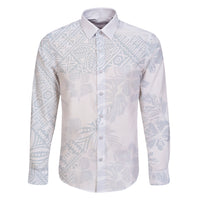 Samoa White Sunday Family Matching Short Sleeve Bodycon Dress and Hawaiian Shirt Hibiscus Special LT7 Dad's Shirt - Long Sleeve White - Polynesian Pride