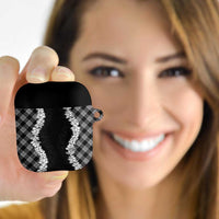 Hawaii Aloha Plumeria Lei Black Palaka AirPods Case LT7 - Polynesian Pride