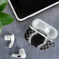 Hawaii Aloha Plumeria Lei Black Palaka AirPods Case LT7 - Polynesian Pride