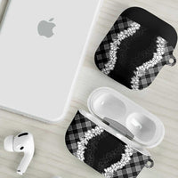 Hawaii Aloha Plumeria Lei Black Palaka AirPods Case LT7 - Polynesian Pride