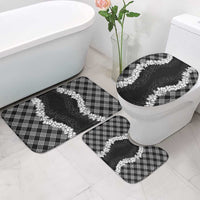 Hawaii Aloha Plumeria Lei Black Palaka Bathroom Set - Polynesian Pride