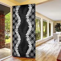 Hawaii Aloha Plumeria Lei Black Palaka Door Cover - Polynesian Pride