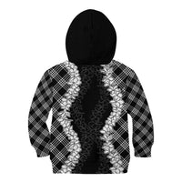 Hawaii Aloha Plumeria Lei Black Palaka Kid Hoodie - Polynesian Pride