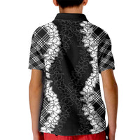 Hawaii Aloha Plumeria Lei Black Palaka Kid Polo Shirt - Polynesian Pride