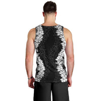 Hawaii Aloha Plumeria Lei Black Palaka Men Tank Top - Polynesian Pride