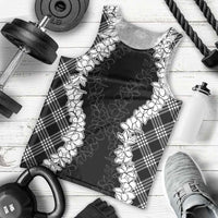 Hawaii Aloha Plumeria Lei Black Palaka Men Tank Top - Polynesian Pride