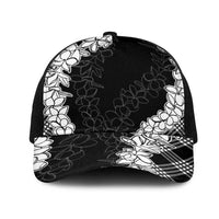 Hawaii Aloha Plumeria Lei Black Palaka Mesh Trucker Cap LT7 One Size Black Black - Polynesian Pride
