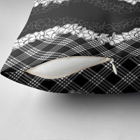 Hawaii Aloha Plumeria Lei Black Palaka Pillow Cover - Polynesian Pride