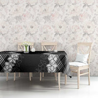 Hawaii Aloha Plumeria Lei Black Palaka Tablecloth - Polynesian Pride