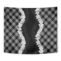 Hawaii Aloha Plumeria Lei Black Palaka Tapestry - Polynesian Pride