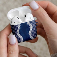 Hawaii Aloha Plumeria Lei Navy Palaka AirPods Case LT7 - Polynesian Pride