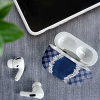 Hawaii Aloha Plumeria Lei Navy Palaka AirPods Case LT7 - Polynesian Pride