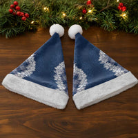 Hawaii Aloha Plumeria Lei Navy Palaka Christmas Santa Hat - Polynesian Pride