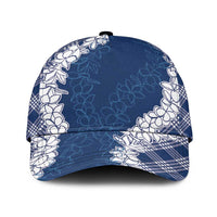 Hawaii Aloha Plumeria Lei Navy Palaka Classic Cap LT7 Universal Fit Navy Blue - Polynesian Pride