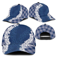 Hawaii Aloha Plumeria Lei Navy Palaka Classic Cap LT7 - Polynesian Pride
