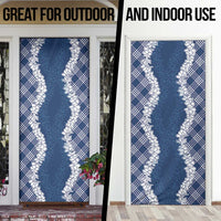 Hawaii Aloha Plumeria Lei Navy Palaka Door Cover - Polynesian Pride
