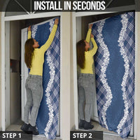 Hawaii Aloha Plumeria Lei Navy Palaka Door Cover - Polynesian Pride