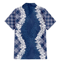 Hawaii Aloha Plumeria Lei Navy Palaka Family Matching Mermaid Dress and Hawaiian Shirt - Polynesian Pride
