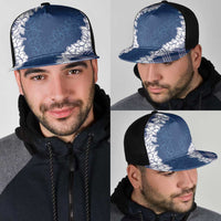 Hawaii Aloha Plumeria Lei Navy Palaka Mesh Trucker Cap LT7 - Polynesian Pride