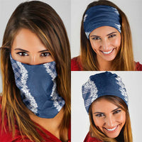 Hawaii Aloha Plumeria Lei Navy Palaka Neck Gaiter - Polynesian Pride