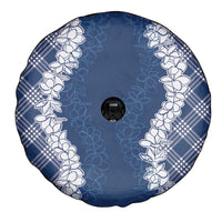 Hawaii Aloha Plumeria Lei Navy Palaka Spare Tire Cover - Polynesian Pride