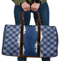 Hawaii Aloha Plumeria Lei Navy Palaka Travel Bag - Polynesian Pride