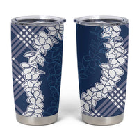 Hawaii Aloha Plumeria Lei Navy Palaka Tumbler Cup - Polynesian Pride