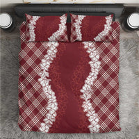 Hawaii Aloha Plumeria Lei Scarlet Palaka Bedding Set - Polynesian Pride