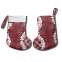 Hawaii Aloha Plumeria Lei Scarlet Palaka Christmas Stocking - Polynesian Pride