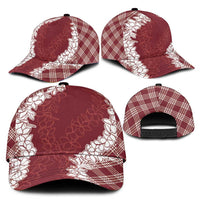 Hawaii Aloha Plumeria Lei Scarlet Palaka Classic Cap LT7 - Polynesian Pride