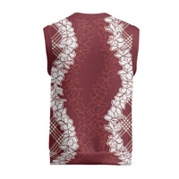 Hawaii Aloha Plumeria Lei Scarlet Palaka Christmas Knitted V-Neck Vest LT7 - Polynesian Pride